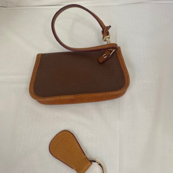 Dooney & Bourke brown Florentine Leather Checkbook Wallet/wristlet, and keychain - Picture 5 of 8